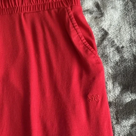 Albion The Merry Jumpsuit XS Red Bamboo V-neck Jersey Lounge Wear Long Sleeve - Picture 4 of 5